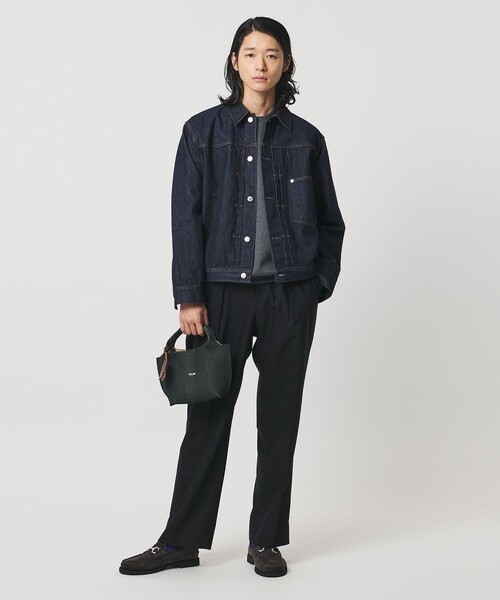 hALON（アーロン）の「＜hALON＞ストライプ ニット トートバッグS（トートバッグ・メンズ・ブラック/ブラウン系/ナチュラル/ダークグリーン・FREE）」の6枚目の写真