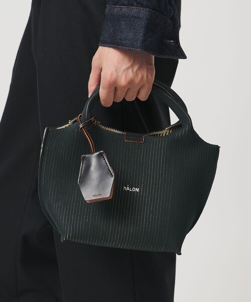 hALON＞ストライプ ニット トートバッグS（トートバッグ）｜hALON