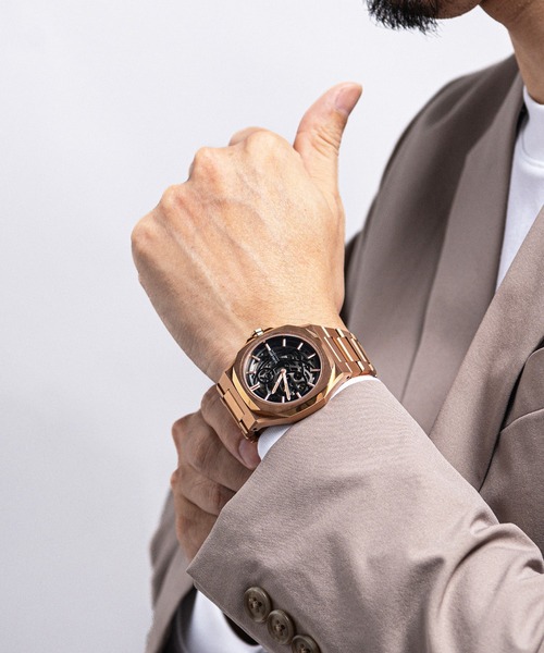 D1 MILANO（ディーワンミラノ）の「「D1 MILANO/ディーワン ミラノ」スケルトン リスタイリング 自動巻き（アナログ腕時計・メンズ・シルバー系/ガンメタ/ゴールド系・FREE）」の4枚目の写真