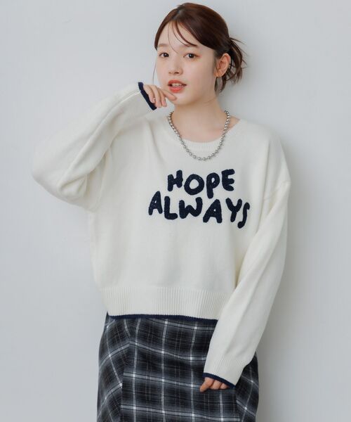 RETRO GIRL(レトロガール)の「サガラ刺繍ロゴNT(ニット/セーター・レディース・チャコールグレー/ブルー/ナチュラル・FREE)」の20枚目の写真