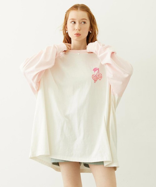MILKFED.(ミルクフェド)の「MELTY CHERRY BIG TOP(Tシャツ/カットソー・レディース・オフホワイト/オートミール/ホワイト・ONE SIZE)」の1枚目の写真