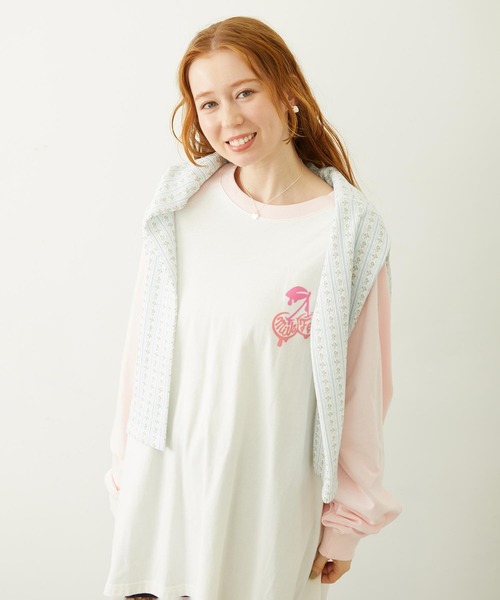 MILKFED.(ミルクフェド)の「MELTY CHERRY BIG TOP(Tシャツ/カットソー・レディース・オフホワイト/オートミール/ホワイト・ONE SIZE)」の12枚目の写真