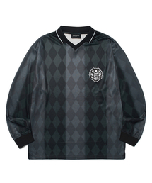 WKNDRS（ウィーキャンドース）の「STRIPE SOCCER JERSEY (BLACK)（Tシャツ/カットソー・メンズ）」
