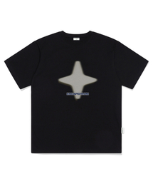 ノイズダイヤモンドプリントオーバーサイズ半袖Tシャツブラック