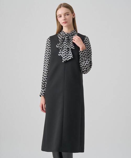 美品アナイANAYI ラビットダークグレー ジャンパー トリプルクロスジャンパー ワンピース（ワンピース）｜ANAYI（アナイ