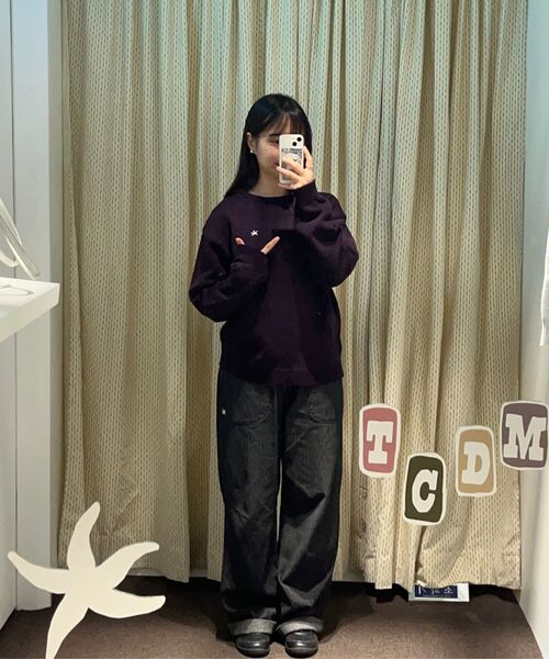 THECOLDESTMOMENT(ザコールデストモーメント)の「TCM starfish mini logo knit (purple)(ニット/セーター・レディース・その他・LARGE/SMALL/MEDIUM)」の6枚目の写真