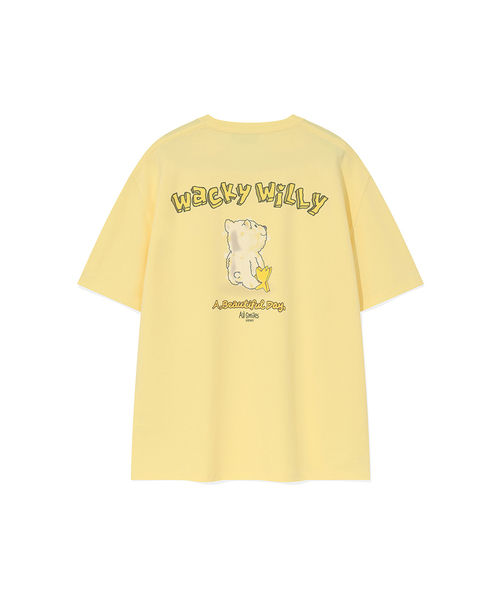Wacky WiLLy（ワッキーウィリー）の「フォンテキキ 半袖Tシャツ (3色)（Tシャツ/カットソー・レディース・ホワイト/ブラック/イエロー・MEDIUM/LARGE/X-LARGE/SMALL/X-SMALL）」の3枚目の写真