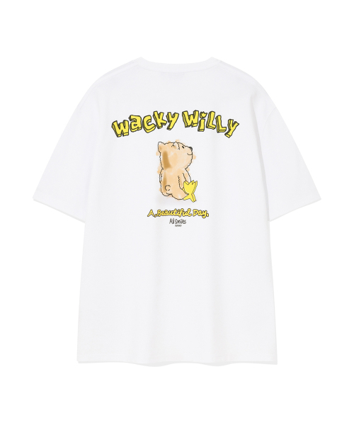 Wacky WiLLy（ワッキーウィリー）の「フォンテキキ 半袖Tシャツ (3色)（Tシャツ/カットソー・レディース・ホワイト/ブラック/イエロー・MEDIUM/LARGE/X-LARGE/SMALL/X-SMALL）」の5枚目の写真