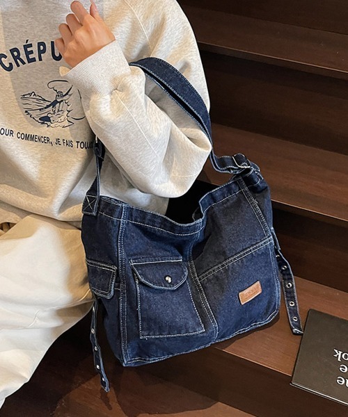 Miniministore(ミニミニストア)の「デニム ショルダーバッグ A4 大容量(ショルダーバッグ・レディース・インディゴブルー/ブラック/サックスブルー・FREE)」の10枚目の写真