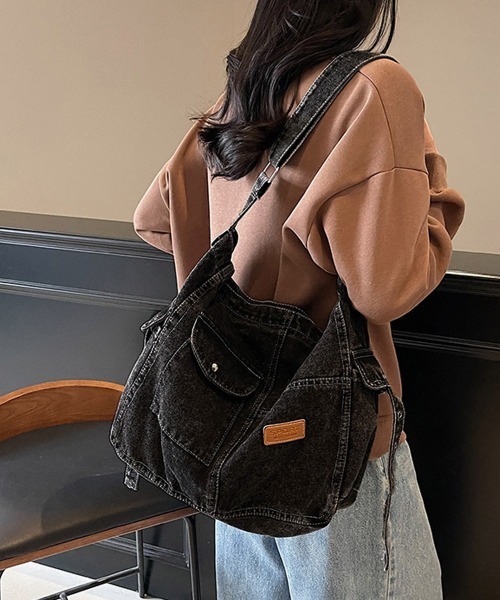 Miniministore(ミニミニストア)の「デニム ショルダーバッグ A4 大容量(ショルダーバッグ・レディース・インディゴブルー/ブラック/サックスブルー・FREE)」の14枚目の写真