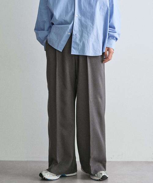 CRAFT STANDARD BOUTIQUE（クラフトスタンダードブティック）の「ウールライクポリツイルワイドパンツ（その他パンツ・メンズ・ベージュ/ブラウン/ブラック/グレー・S/M/L）」の2枚目の写真