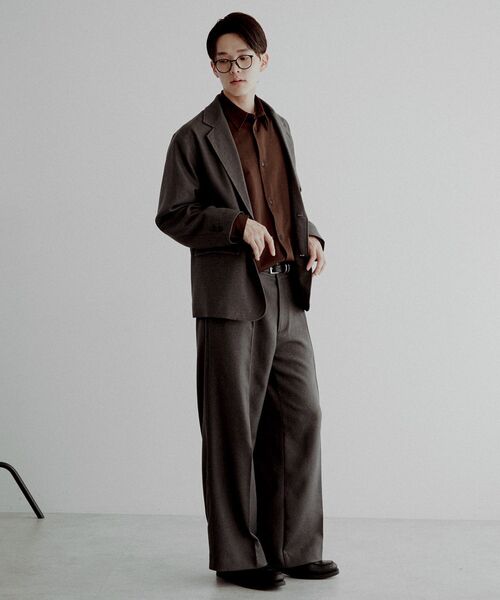 CRAFT STANDARD BOUTIQUE（クラフトスタンダードブティック）の「ウールライクポリツイルワイドパンツ（その他パンツ・メンズ・ベージュ/ブラウン/ブラック/グレー・S/M/L）」の19枚目の写真