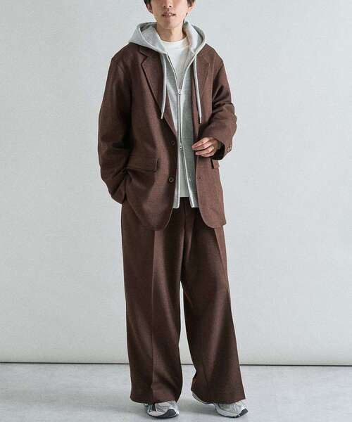 CRAFT STANDARD BOUTIQUE（クラフトスタンダードブティック）の「ウールライクポリツイルワイドパンツ（その他パンツ・メンズ・ベージュ/ブラウン/ブラック/グレー・S/M/L）」の14枚目の写真