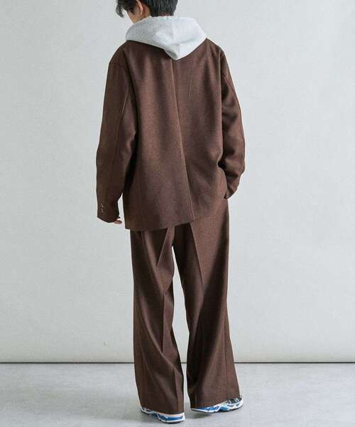 CRAFT STANDARD BOUTIQUE（クラフトスタンダードブティック）の「ウールライクポリツイルワイドパンツ（その他パンツ・メンズ・ベージュ/ブラウン/ブラック/グレー・S/M/L）」の12枚目の写真