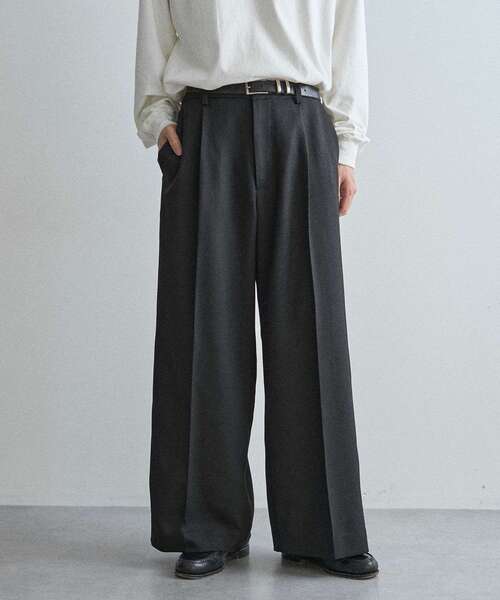 CRAFT STANDARD BOUTIQUE（クラフトスタンダードブティック）の「ウールライクポリツイルワイドパンツ（その他パンツ・メンズ・ベージュ/ブラウン/ブラック/グレー・S/M/L）」の11枚目の写真