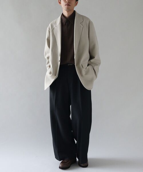 CRAFT STANDARD BOUTIQUE（クラフトスタンダードブティック）の「ウールライクポリツイルワイドパンツ（その他パンツ・メンズ・ベージュ/ブラウン/ブラック/グレー・S/M/L）」の5枚目の写真