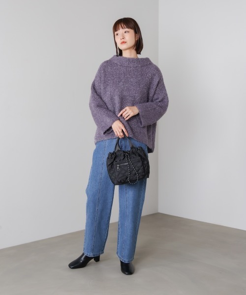 Bou Jeloud(ブージュルード)の「フィルムラメハイネックニットプルオーバー(ニット/セーター・レディース・ピンク/チャコールグレー/ブルー・FREE)」の7枚目の写真