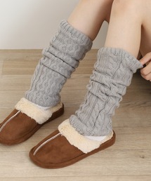 Ree&Mee（リーアンドミー）の「Ree&Mee 暖か もこもこ 内側ボア レッグウォーマー 40cm レッグカバー 縄柄（レッグウォーマー）」