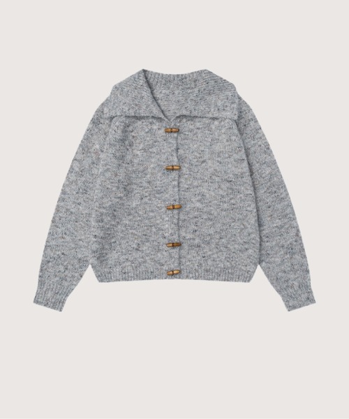 LA POMME jours(ラポミ・ジュール)の「Blended Silhouette Cardigan(カーディガン/ボレロ・レディース・ホワイト/グレー/ブラック・FREE)」の1枚目の写真