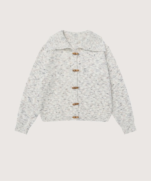 LA POMME jours(ラポミ・ジュール)の「Blended Silhouette Cardigan(カーディガン/ボレロ・レディース・ホワイト/グレー/ブラック・FREE)」の2枚目の写真