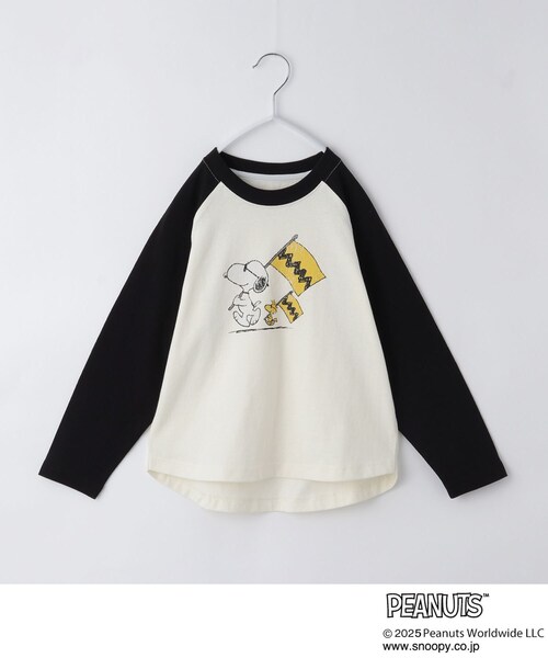 THE SHOP TK (ザ ショップ ティーケー )の「PEANUTS/ピーナッツ ラグランTシャツ(Tシャツ/カットソー・キッズ・ネイビー系4/ブラック系4/ベージュ系その他7・11/12/13/14/15 /16)」の1枚目の写真