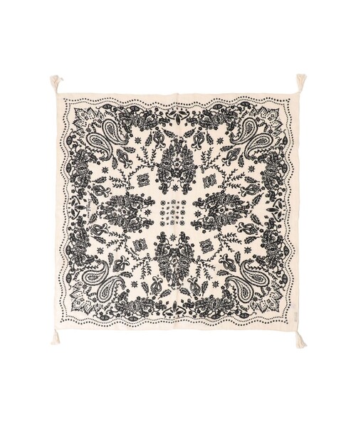 manipuri（マニプリ）の「【別注】ｍanipuri / バンダナ タッセル ストール（ストール/ショール・レディース・ブラック/ホワイト・ONE SIZE）」の5枚目の写真