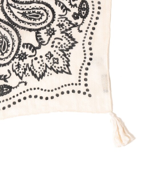 manipuri（マニプリ）の「【別注】ｍanipuri / バンダナ タッセル ストール（ストール/ショール・レディース・ブラック/ホワイト・ONE SIZE）」の7枚目の写真