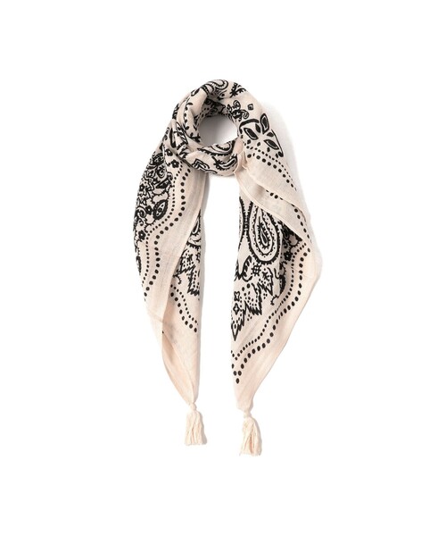 manipuri(マニプリ)の「【別注】manipuri / バンダナ タッセル ストール(ストール/ショール・レディース・ブラック/ホワイト・ONE SIZE)」の16枚目の写真