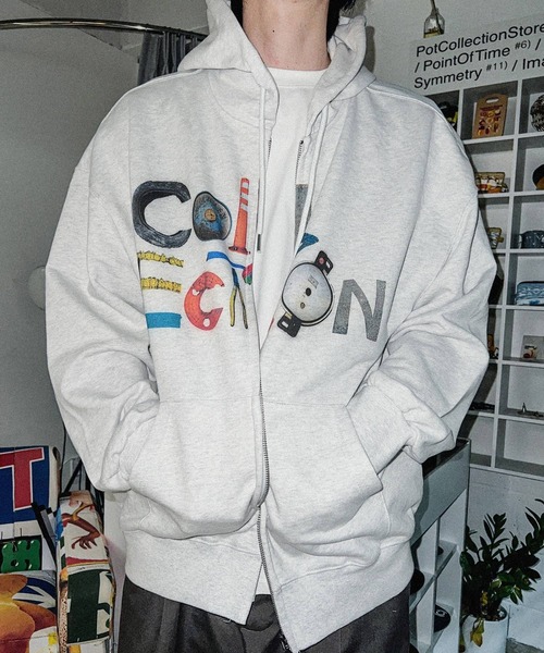 ALAND(エーランド)の「【UNISEX】POT/コレクションフードジップアップ(パーカー・レディース・ライトグレー・MEDIUM/SMALL)」の1枚目の写真