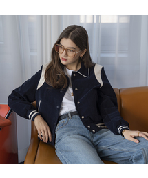 VANONE ATELIER（バノンアトリエ）の「O3700 Coduroy varsity jacket_Deep navy（スタジャン）」