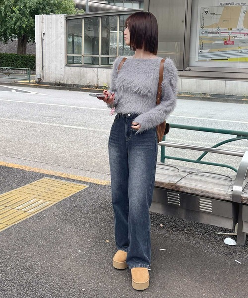 frunco（フランコ）の「シャギーニット（ニット/セーター・レディース・グレー/ホワイト・FREE）」の17枚目の写真