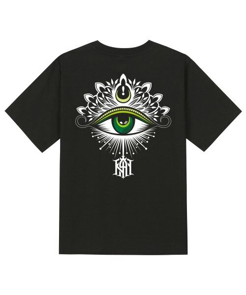 KAN6312(カン6312)の「KTB0120 ホルスの目 半袖Tシャツ - ブラック(Tシャツ/カットソー・メンズ・その他・SMALL/MEDIUM/LARGE)」の1枚目の写真