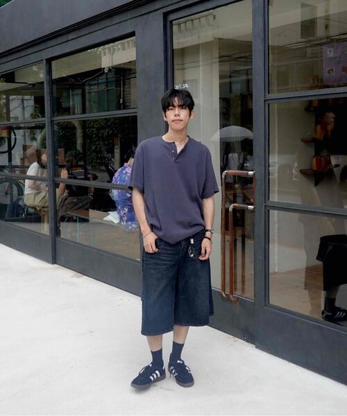 LEIRE（ルアール）の「ワッフルヘンリーネック半袖Tシャツ[ネイビー]（Tシャツ/カットソー・メンズ・その他・MEDIUM/LARGE/X-LARGE）」の6枚目の写真