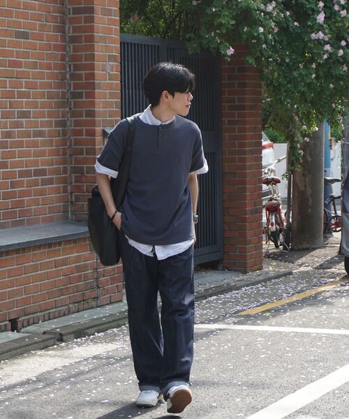 LEIRE（ルアール）の「ワッフルヘンリーネック半袖Tシャツ[ネイビー]（Tシャツ/カットソー・メンズ・その他・MEDIUM/LARGE/X-LARGE）」の12枚目の写真