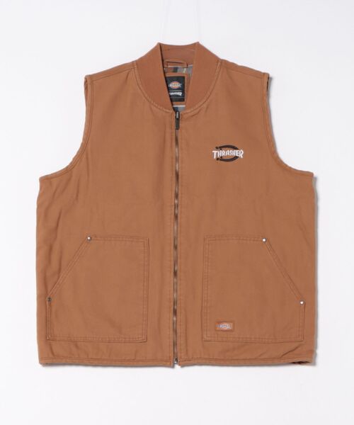 THRASHER（スラッシャー）の「【Dickies x THRASHER(スラッシャー)】ReversibleVest／ベストジャケット（その他アウター・メンズ・ブラウン・MEDIUM/LARGE）」の4枚目の写真