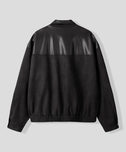 BLACK MOMENT（ブラックモーメント）の「カラー ブロック ビーガン スエード ジャケット [ブラック]（ブルゾン・メンズ・ブラック・MEDIUM/LARGE）」の4枚目の写真