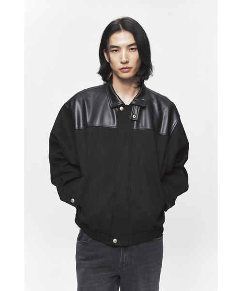 BLACK MOMENT（ブラックモーメント）の「カラー ブロック ビーガン スエード ジャケット [ブラック]（ブルゾン・メンズ・ブラック・MEDIUM/LARGE）」の2枚目の写真