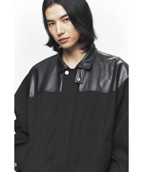 BLACK MOMENT（ブラックモーメント）の「カラー ブロック ビーガン スエード ジャケット [ブラック]（ブルゾン・メンズ・ブラック・MEDIUM/LARGE）」の7枚目の写真