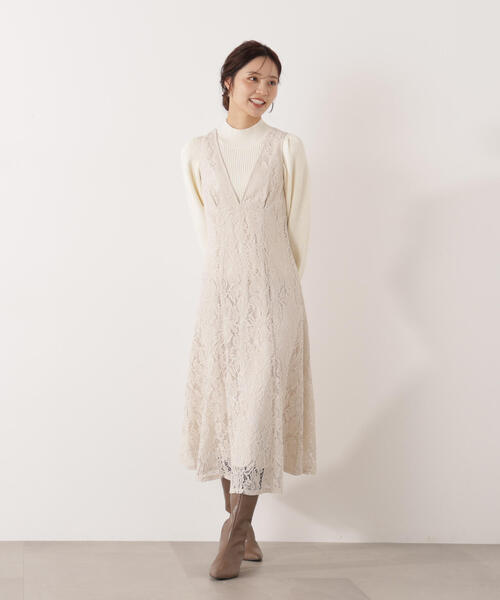 PROPORTION BODY DRESSING（プロポーションボディドレッシング）の「Ｖネックレースジャンスカ / 1216140002（ワンピース・レディース・ライトグリーン/ホワイト系その他/ダークグレー・MEDIUM/P/S）」の22枚目の写真