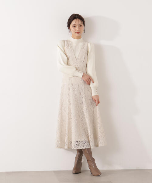 PROPORTION BODY DRESSING（プロポーションボディドレッシング）の「Ｖネックレースジャンスカ / 1216140002（ワンピース・レディース・ライトグリーン/ホワイト系その他/ダークグレー・MEDIUM/P/S）」の19枚目の写真