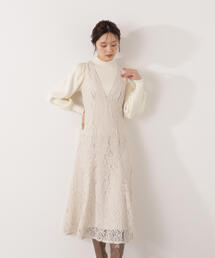 PROPORTION BODY DRESSING | Vネックレースジャンスカ / 1216140002(ワンピース)