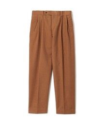 コットンシルクモールスキン 1プリーツ テーパードパンツ