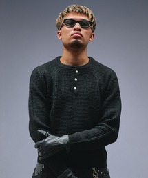 ANDER HUNK(A_[nN)Metal Henry neck Thermal Knit /^w[lbNT[}jbg(jbg/Z[^[)