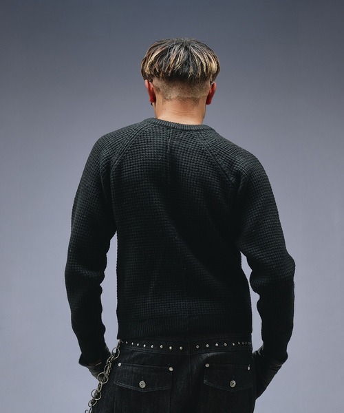 ANDER HUNK（アンダーハンク）の「Metal Henry neck Thermal Knit /メタルヘンリーネックサーマルニット（ニット/セーター・メンズ・ブラック/グレー/バーガンディー・LARGE/MEDIUM/SMALL）」の11枚目の写真
