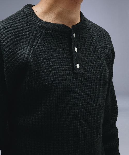 Metal Henry neck Thermal Knit /メタルヘンリーネックサーマルニット