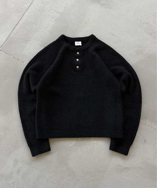 Metal Henry neck Thermal Knit /メタルヘンリーネックサーマルニット