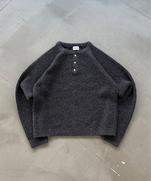 Metal Henry neck Thermal Knit /メタルヘンリーネックサーマルニット 
