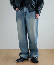 ESN（イーエスエヌ）の「ブラシワイドデニムパンツ V28_ウォッシュドブルー（デニムパンツ）」