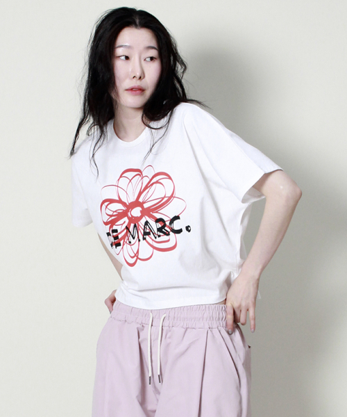 DEMARC(ドゥマーク)の「フレンチスリーブドマークフラワーセミクロップ半袖Tシャツアイボリーレッド(Tシャツ/カットソー・レディース・その他・LARGE/MEDIUM)」の10枚目の写真