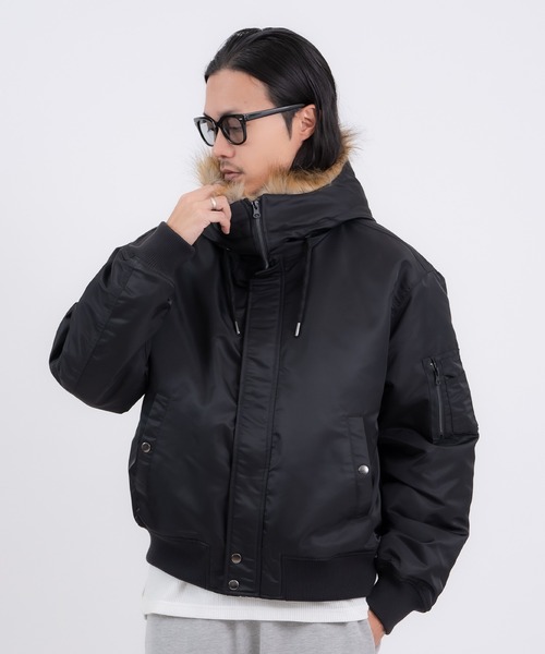 improves（インプローブス）の「ヘビーナイロン N-2B フライトジャケット（ミリタリージャケット・メンズ・ブラック/カーキ・LARGE/MEDIUM/SMALL/X-LARGE）」の4枚目の写真